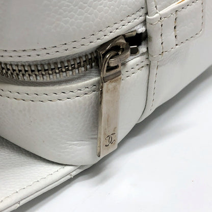 Chanel White Leather Shopping