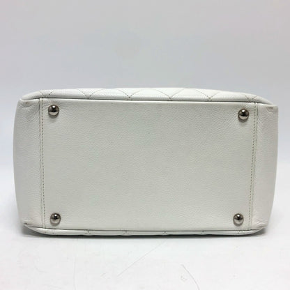 Chanel White Leather Shopping
