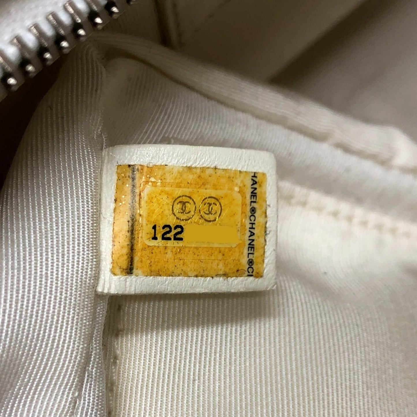 Chanel White Leather Shopping