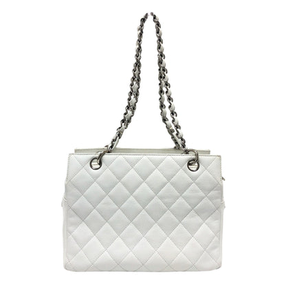 Chanel White Leather Shopping