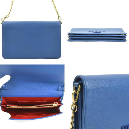 Prada Blue Leather Saffiano