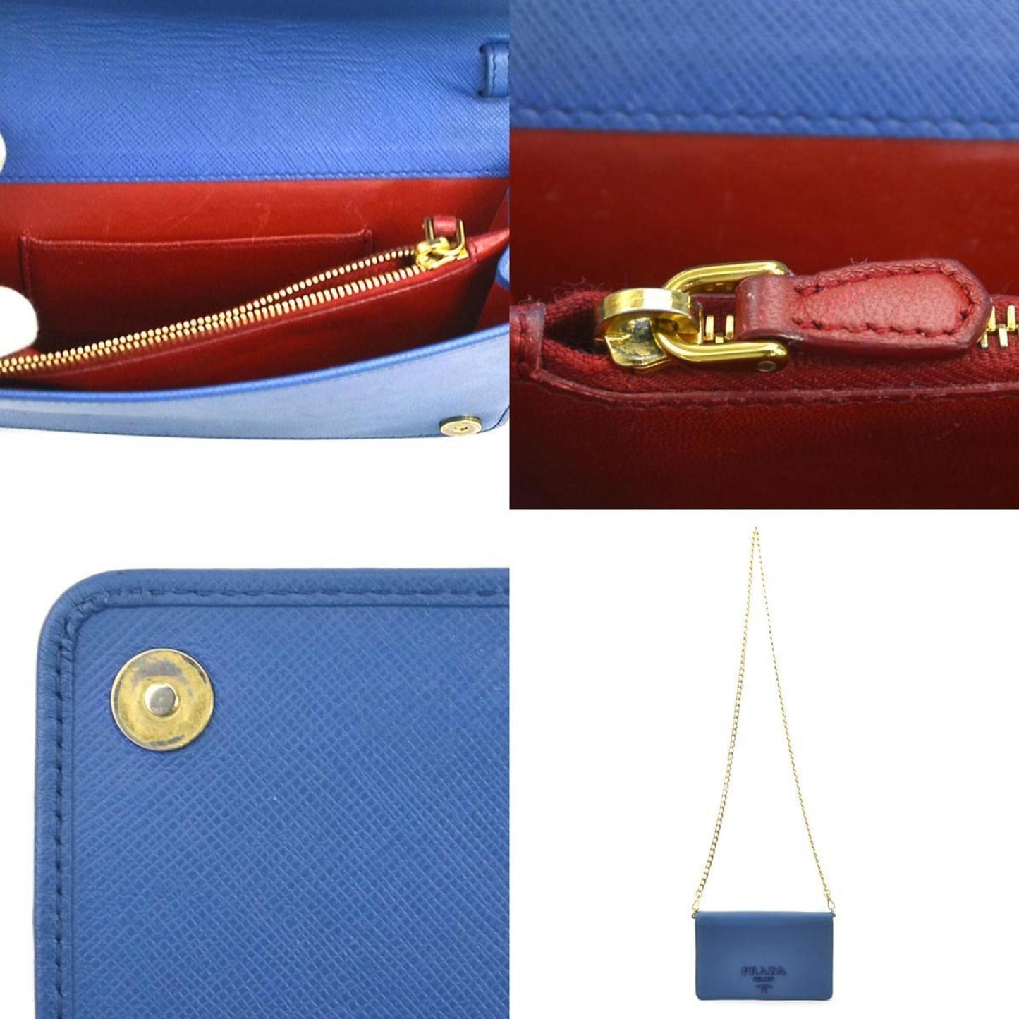 Prada Blue Leather Saffiano