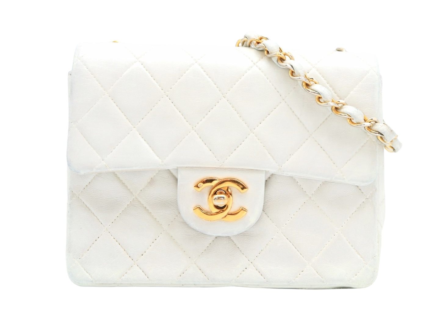 Chanel White Leather Timeless/classique