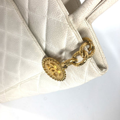 Chanel White Leather Medaillon