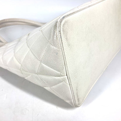 Chanel White Leather Medaillon