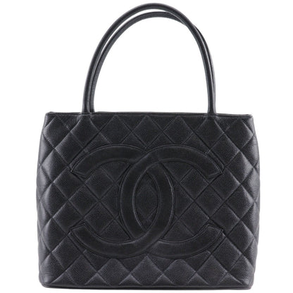 Chanel Black Leather Medaillon