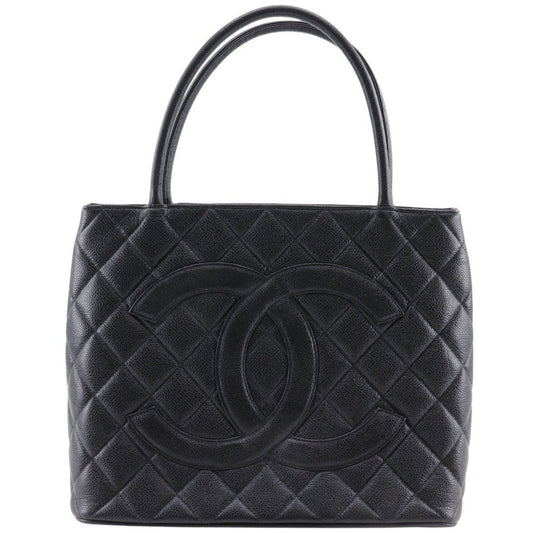 Chanel Black Leather Medaillon