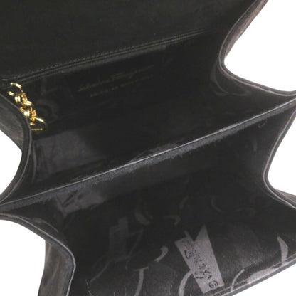 Salvatore Ferragamo Black Suede Gancini