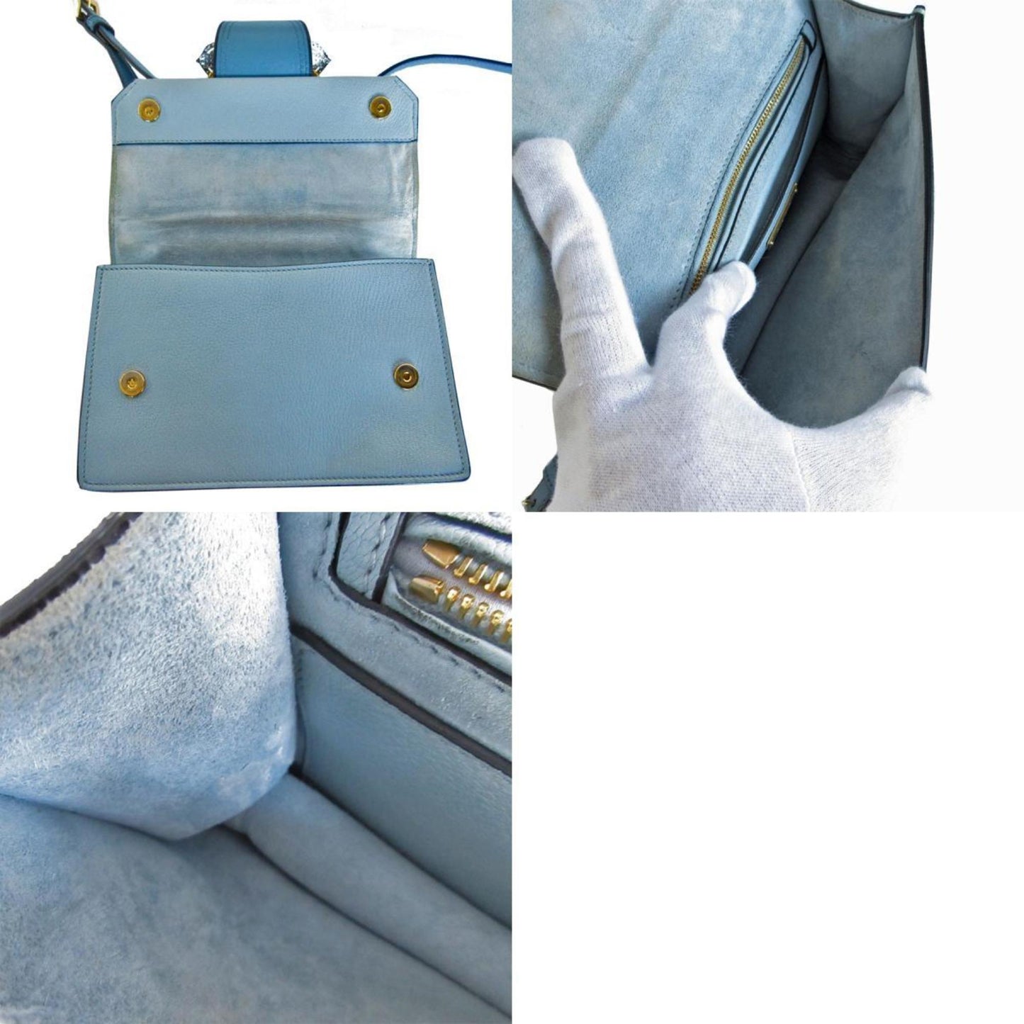 Miu Miu Blue Leather Miu Lady