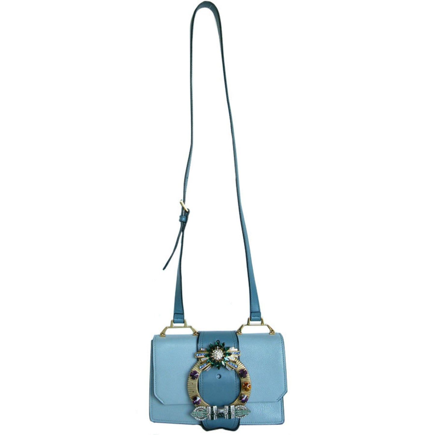 Miu Miu Blue Leather Miu Lady