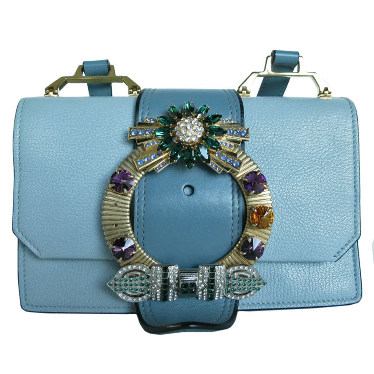 Miu Miu Blue Leather Miu Lady