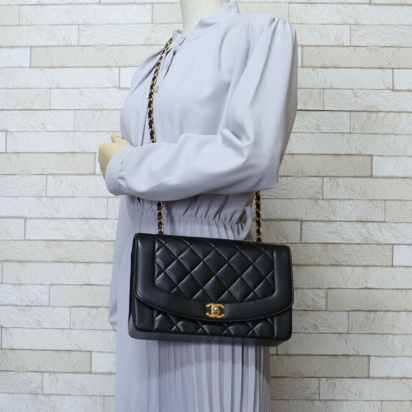 Chanel Black Leather Diana