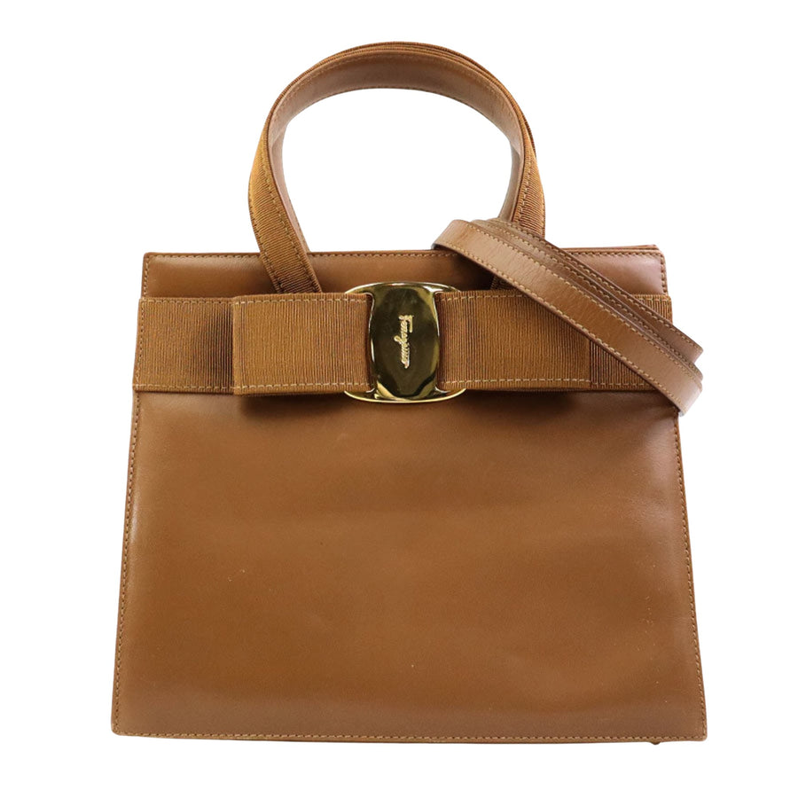 Salvatore Ferragamo Brown Leather Vara