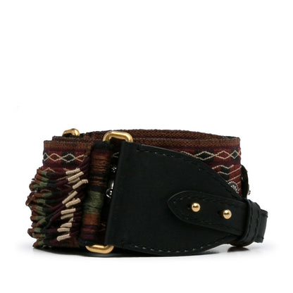 Dior Embroidered Canvas Bohemian Fringe Strap
