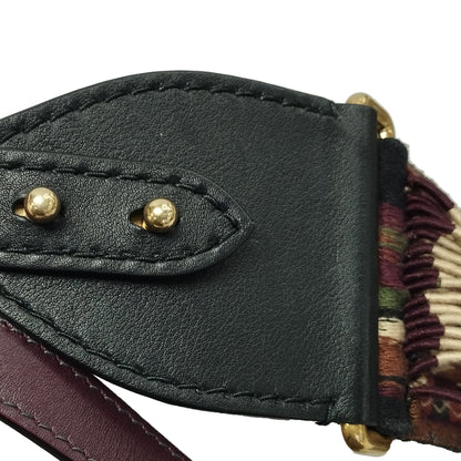 Dior Embroidered Canvas Bohemian Fringe Strap