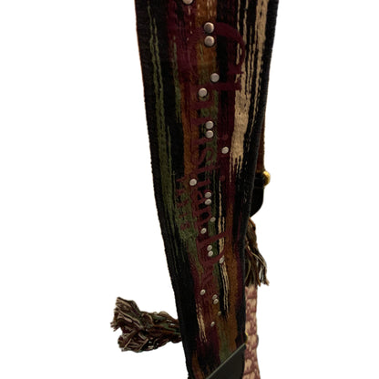 Dior Embroidered Canvas Bohemian Fringe Strap