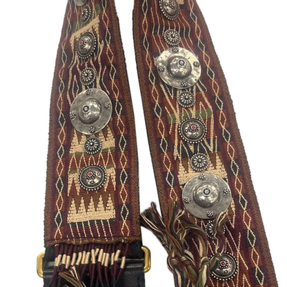 Dior Embroidered Canvas Bohemian Fringe Strap