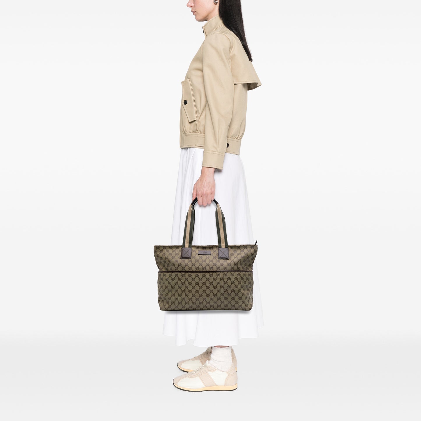 Gucci Gg Canvas Web Tote