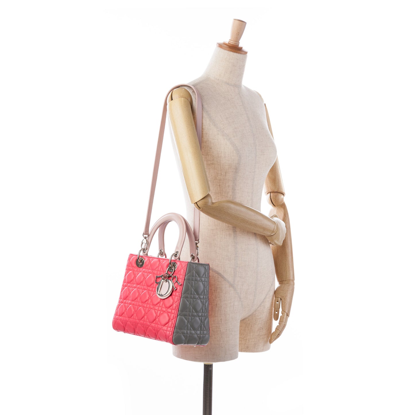 Dior Medium Tricolor Lambskin Cannage Lady Dior