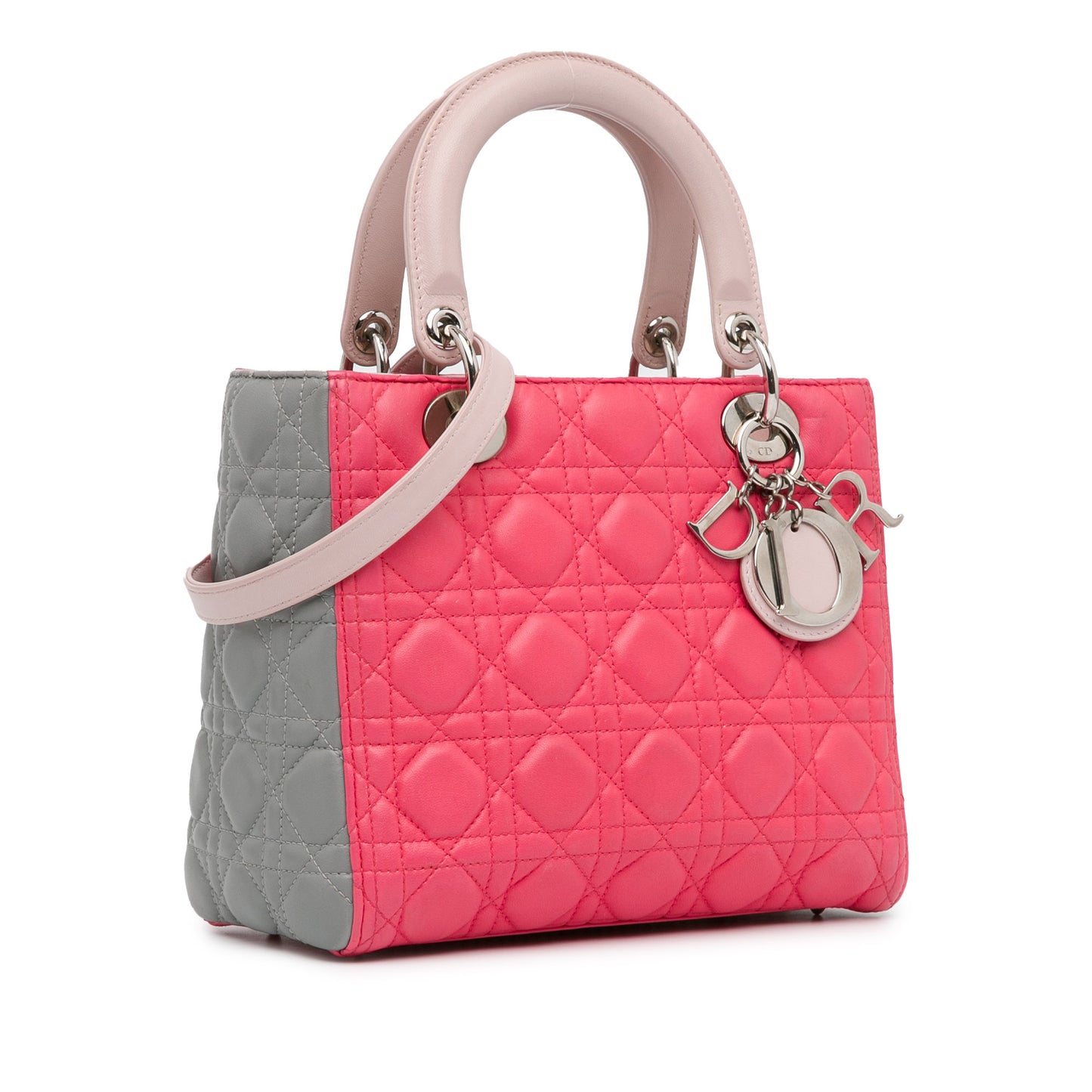 Dior Medium Tricolor Lambskin Cannage Lady Dior