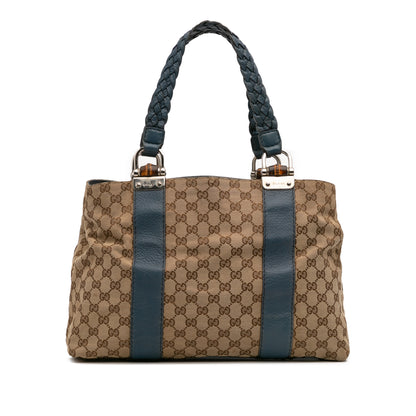 Gucci Gg Canvas Bamboo Libeccio Tote