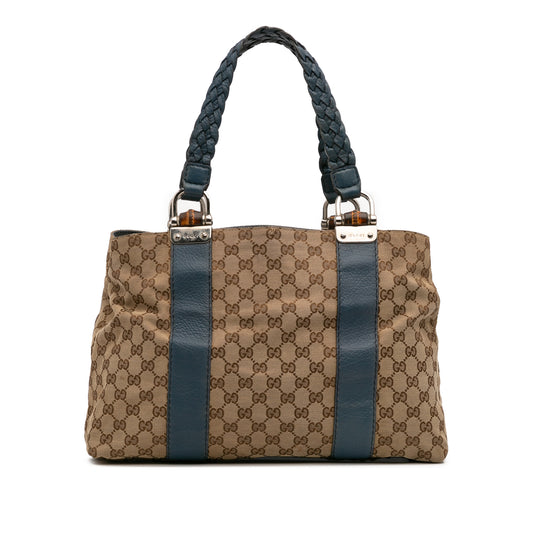 Gucci Gg Canvas Bamboo Libeccio Tote