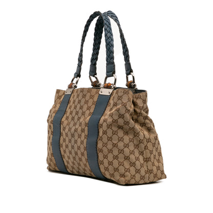 Gucci Gg Canvas Bamboo Libeccio Tote