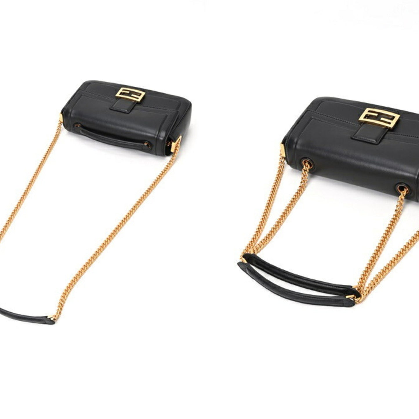Fendi Black Leather Baguette