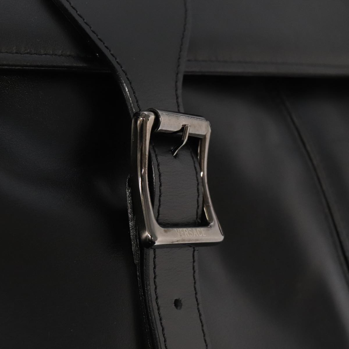 Versace Black Leather Shoulder