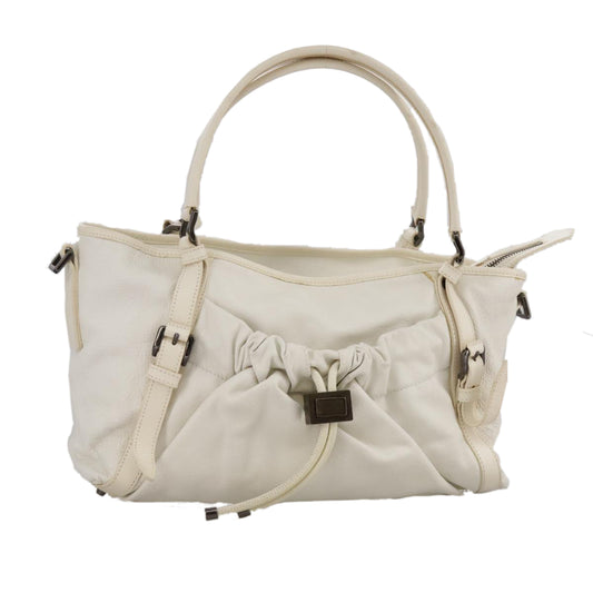 Burberry White Leather Tote