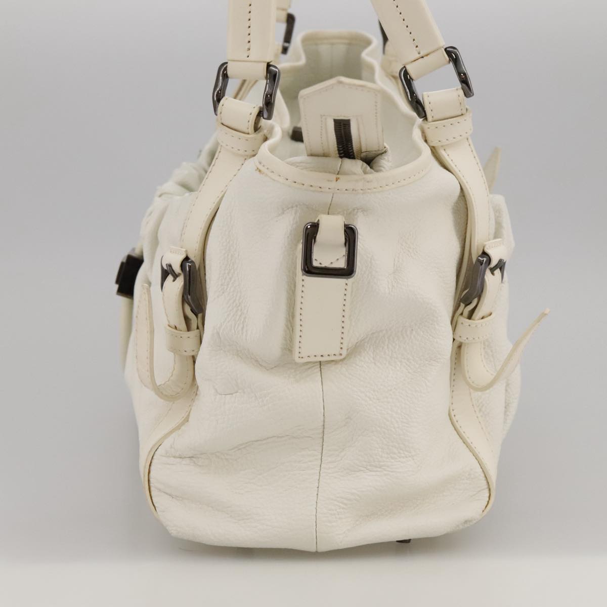 Burberry White Leather Tote