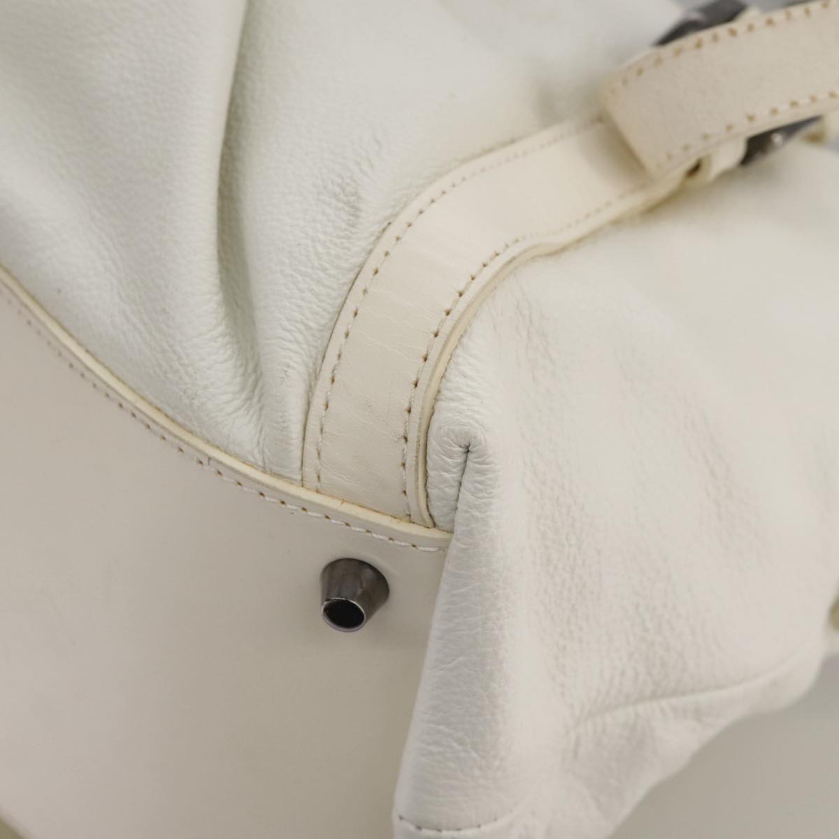Burberry White Leather Tote