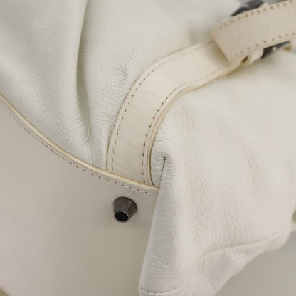 Burberry White Leather Tote