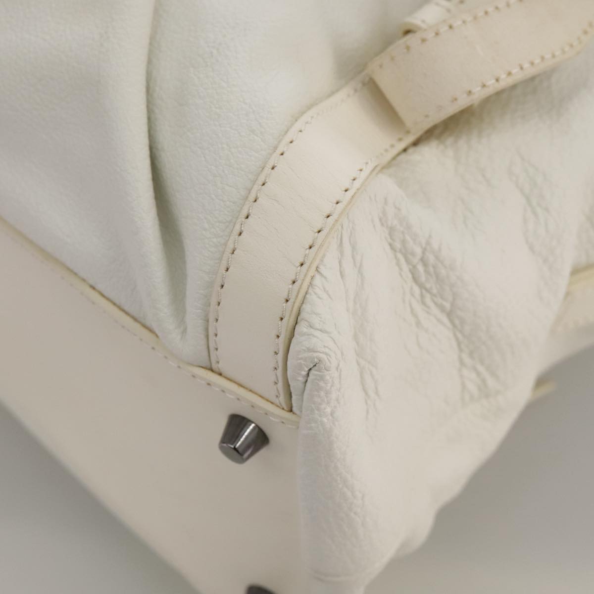 Burberry White Leather Tote