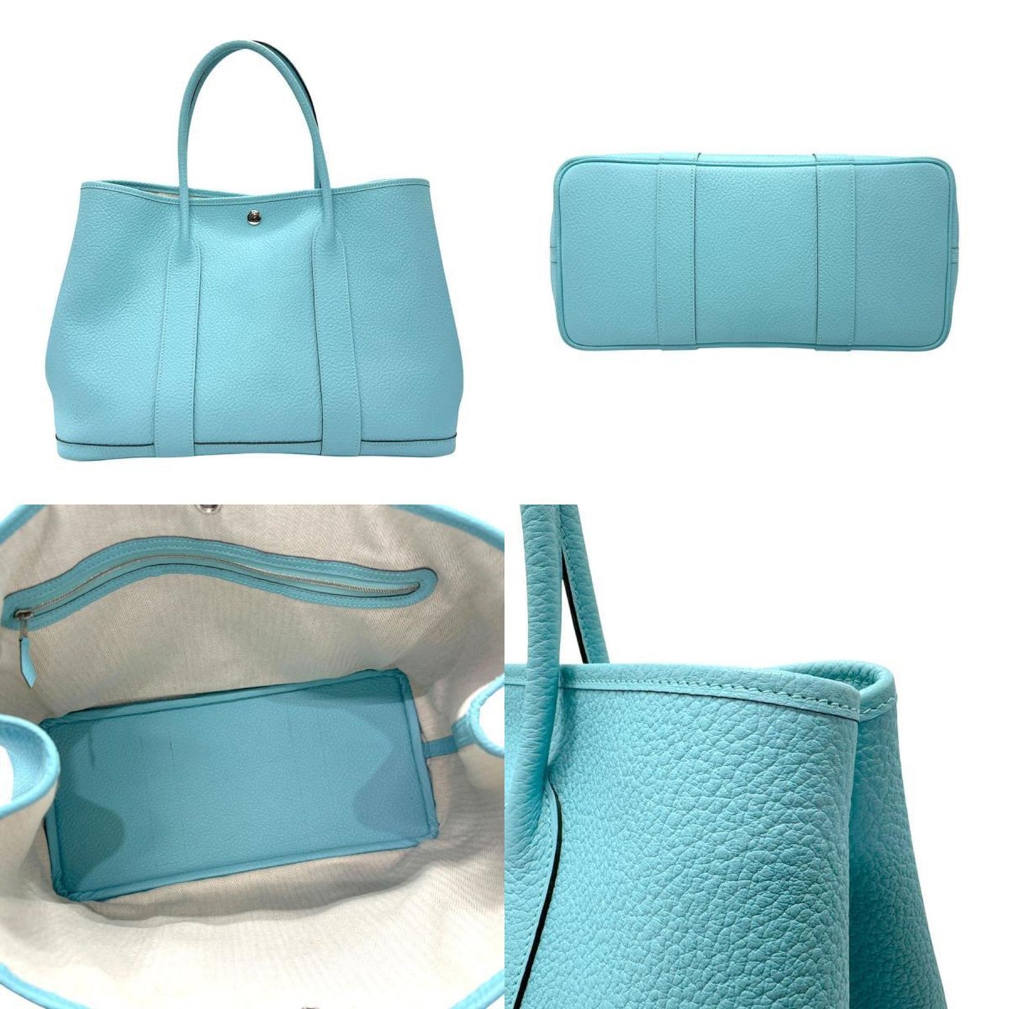 Hermès Blue Leather Garden Party
