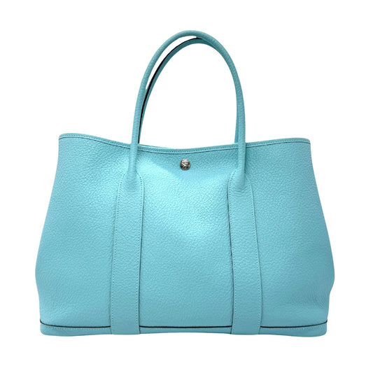 Hermès Blue Leather Garden Party