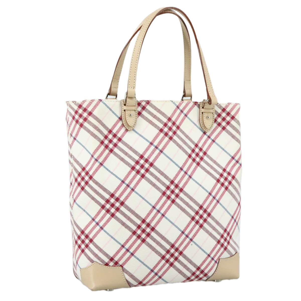 Burberry White Canvas Nova Check