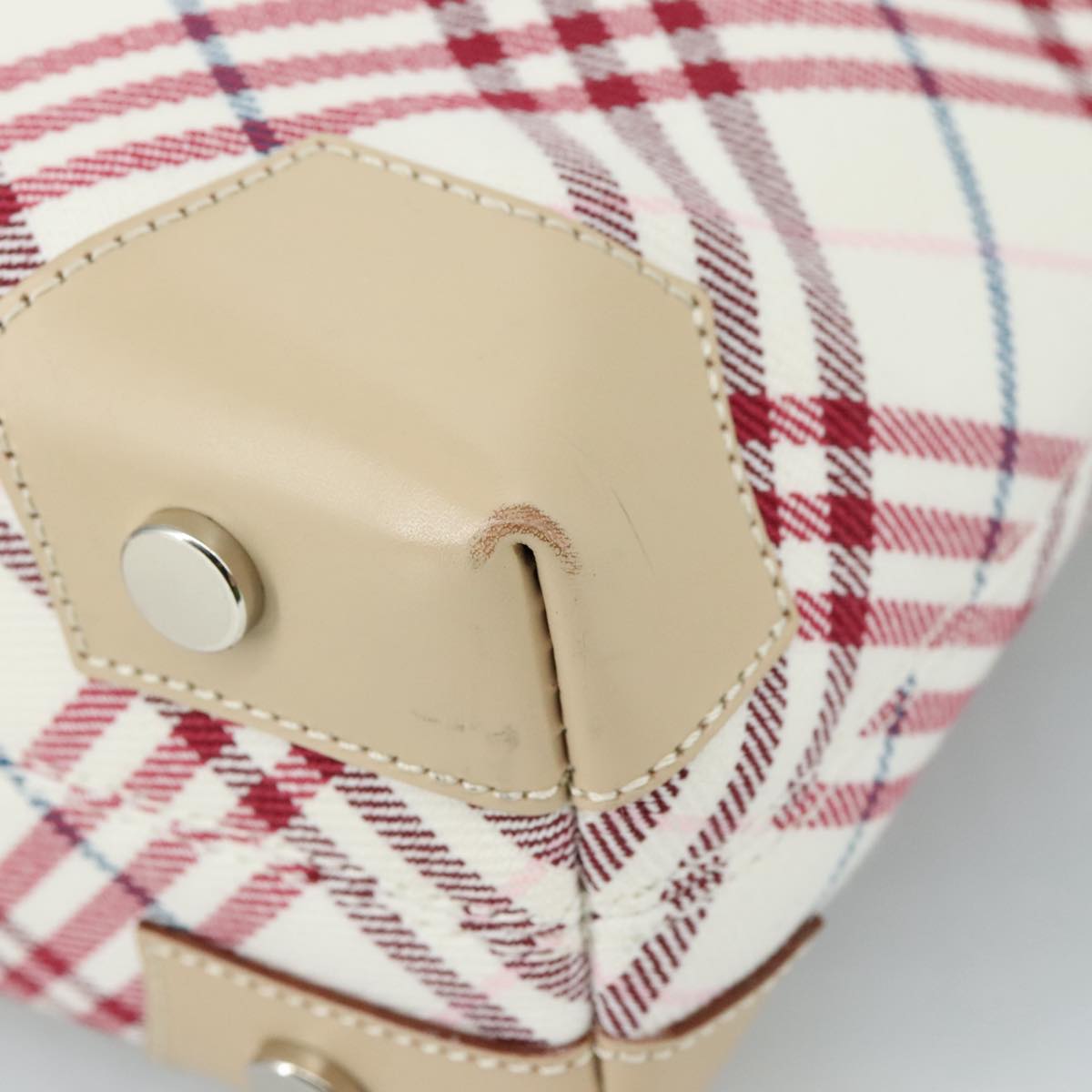 Burberry White Canvas Nova Check