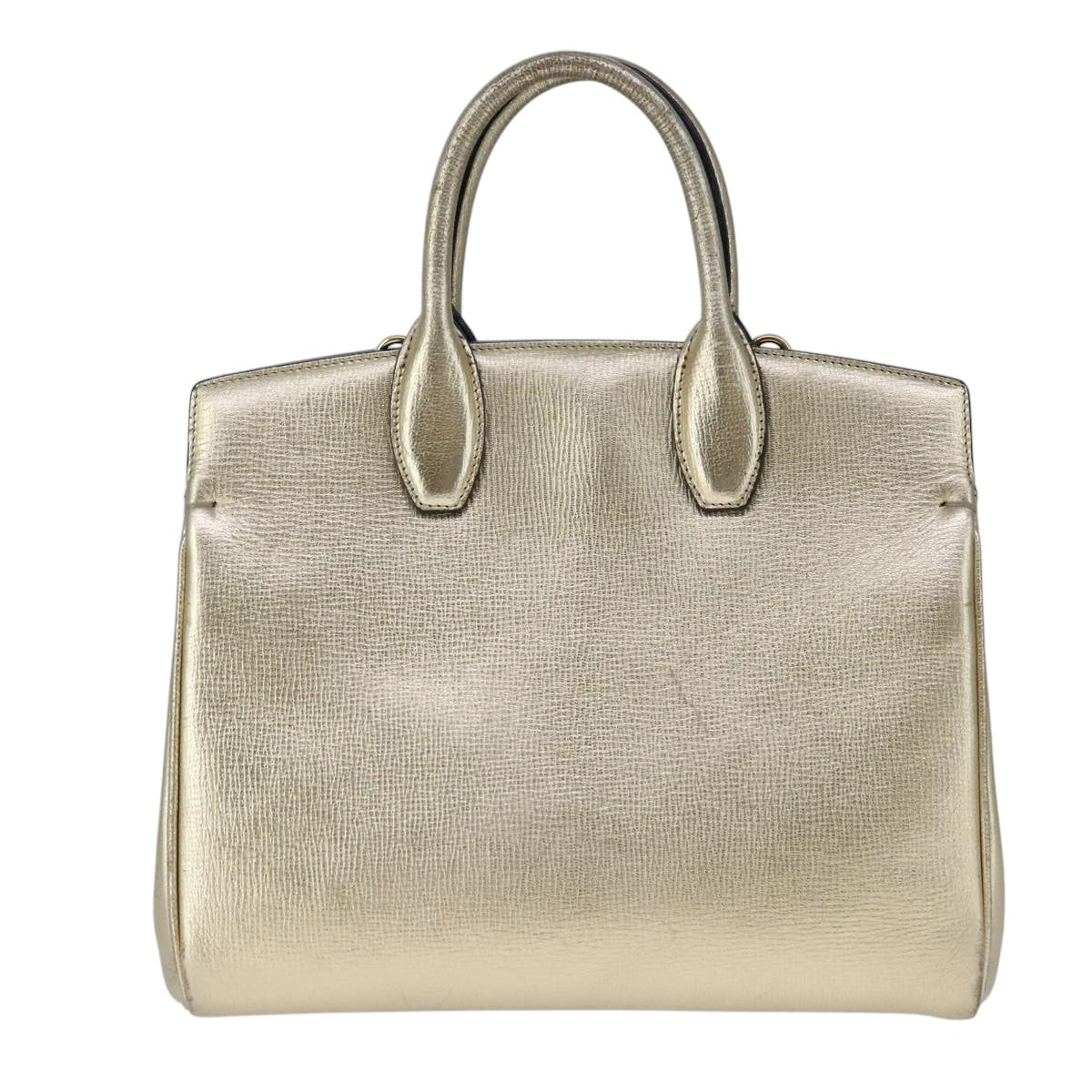 Salvatore Ferragamo Gold Leather Gancini
