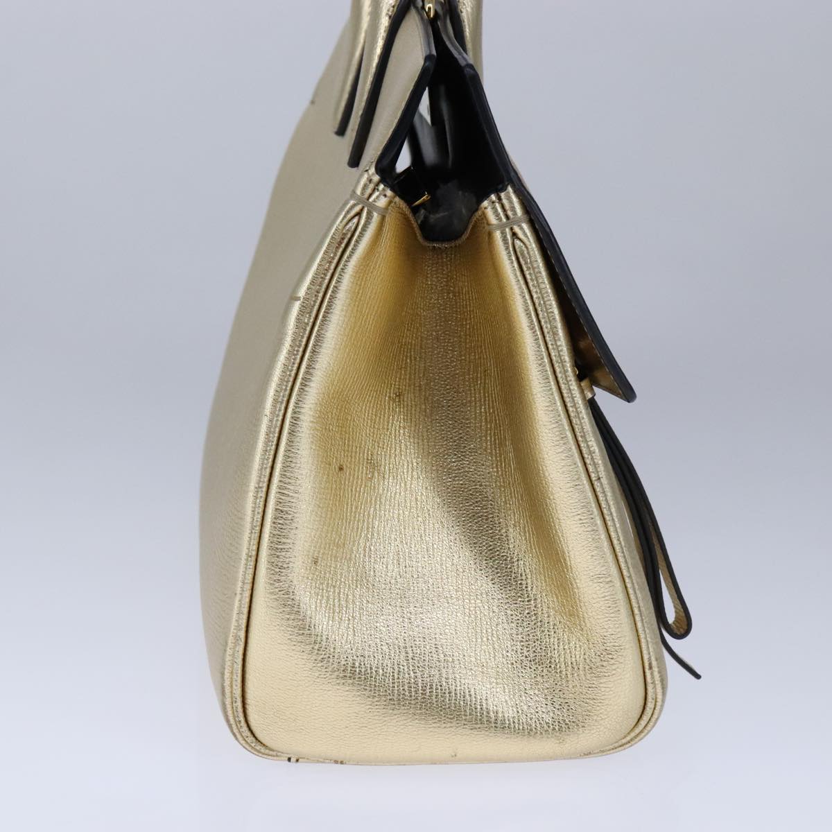 Salvatore Ferragamo Gold Leather Gancini