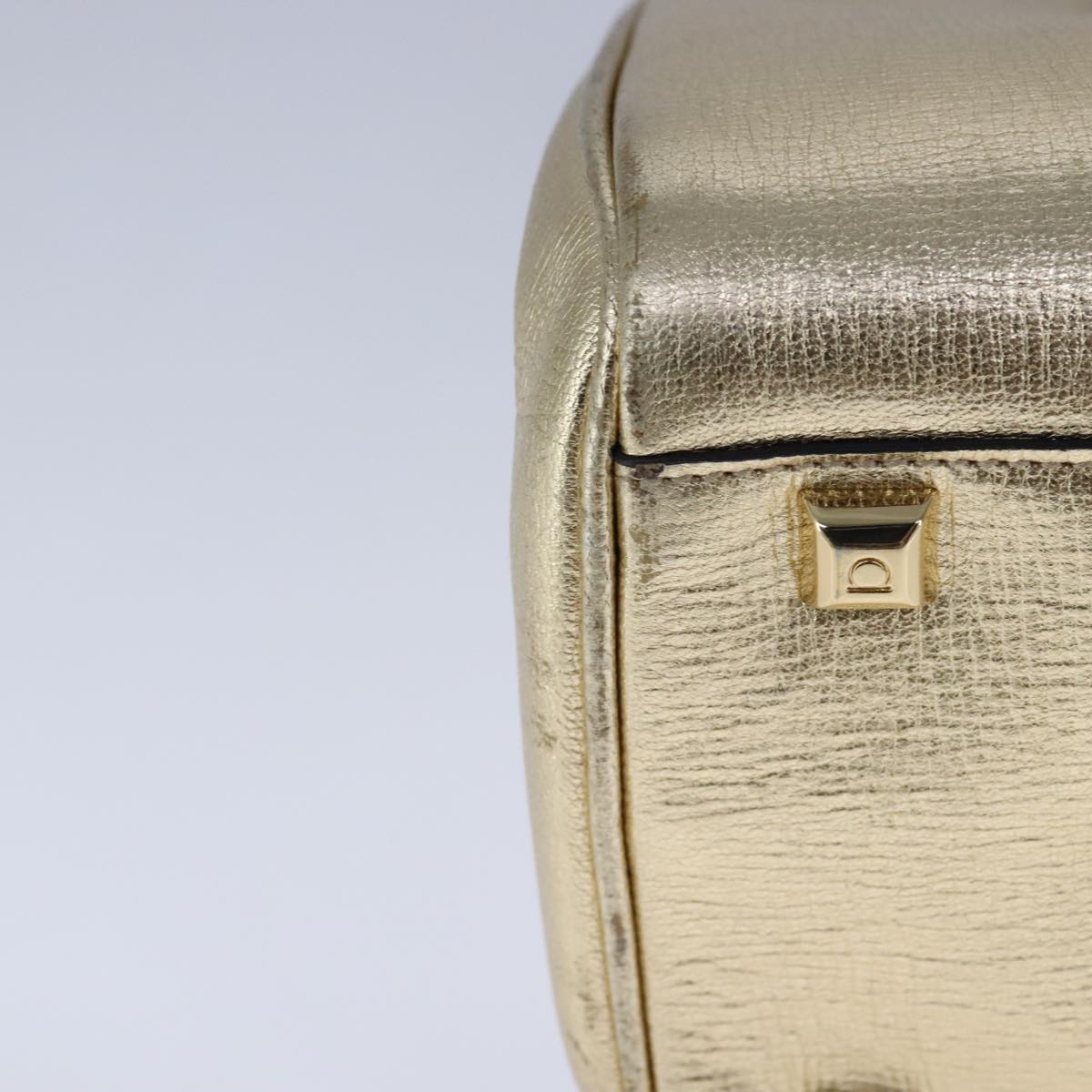 Salvatore Ferragamo Gold Leather Gancini