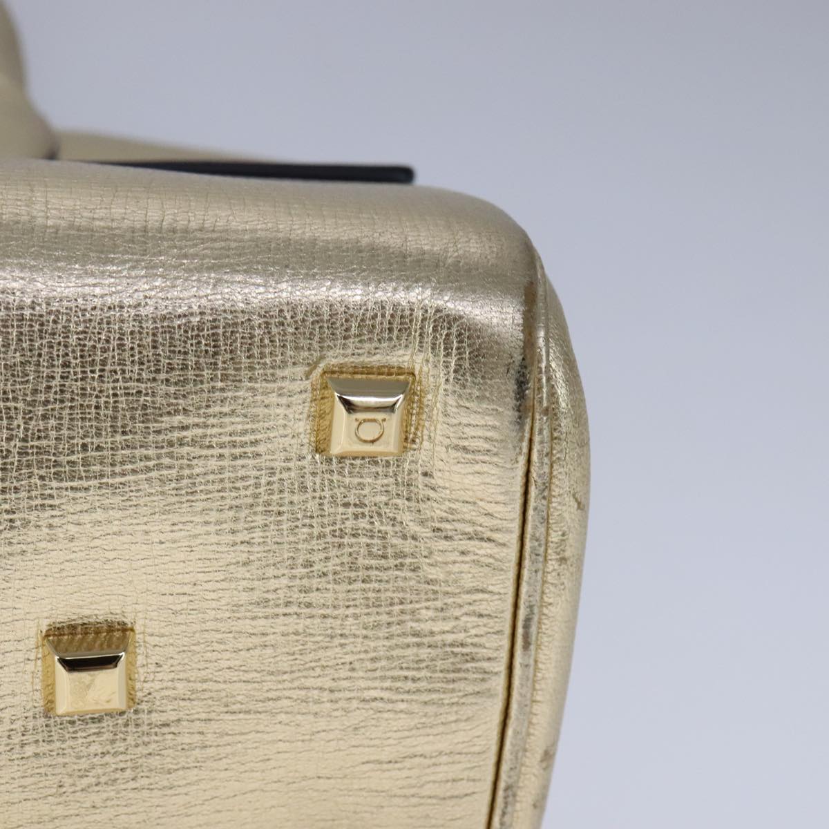 Salvatore Ferragamo Gold Leather Gancini