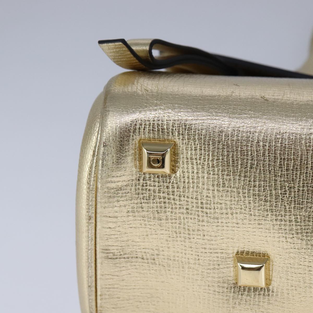 Salvatore Ferragamo Gold Leather Gancini