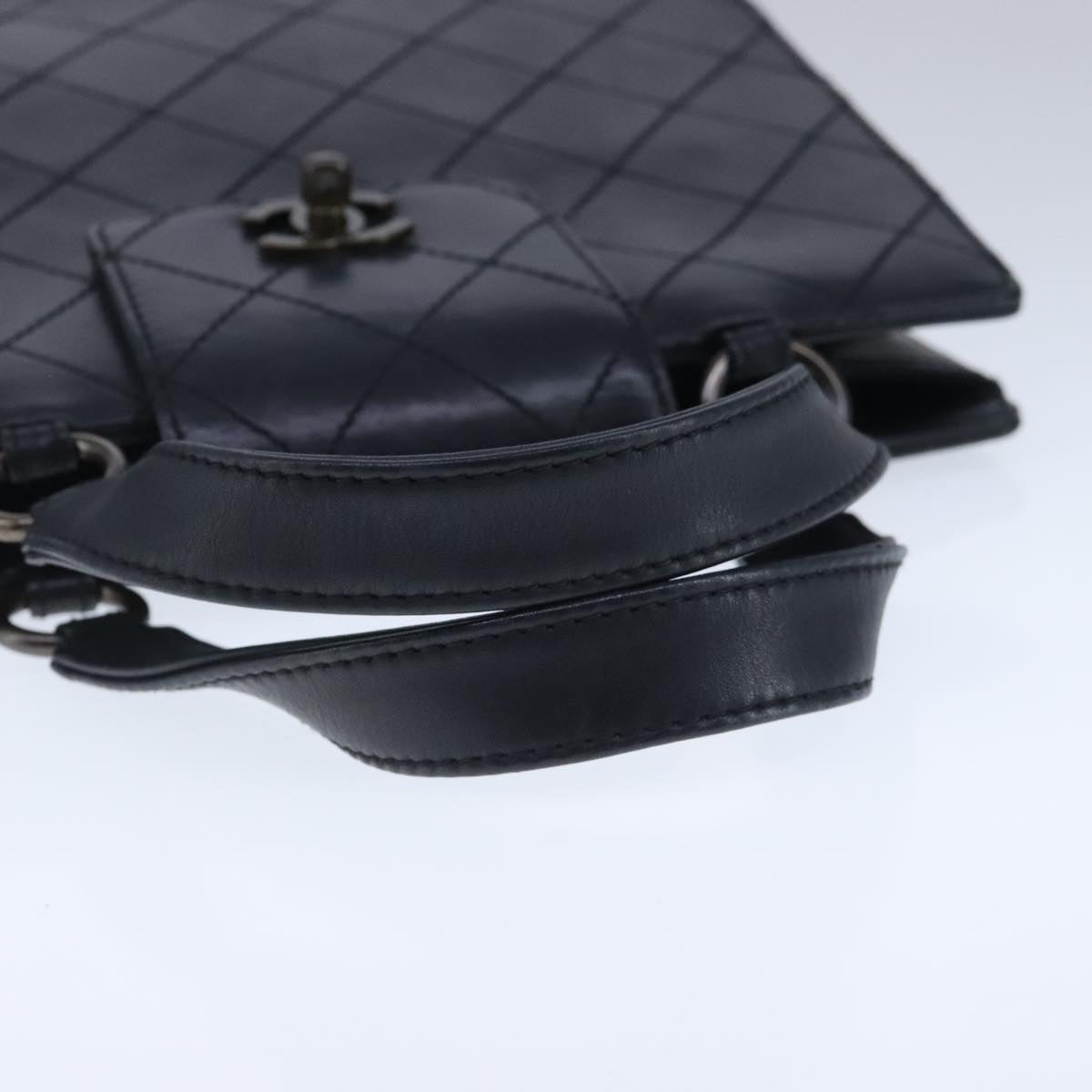 Chanel Black Leather Coco Mark