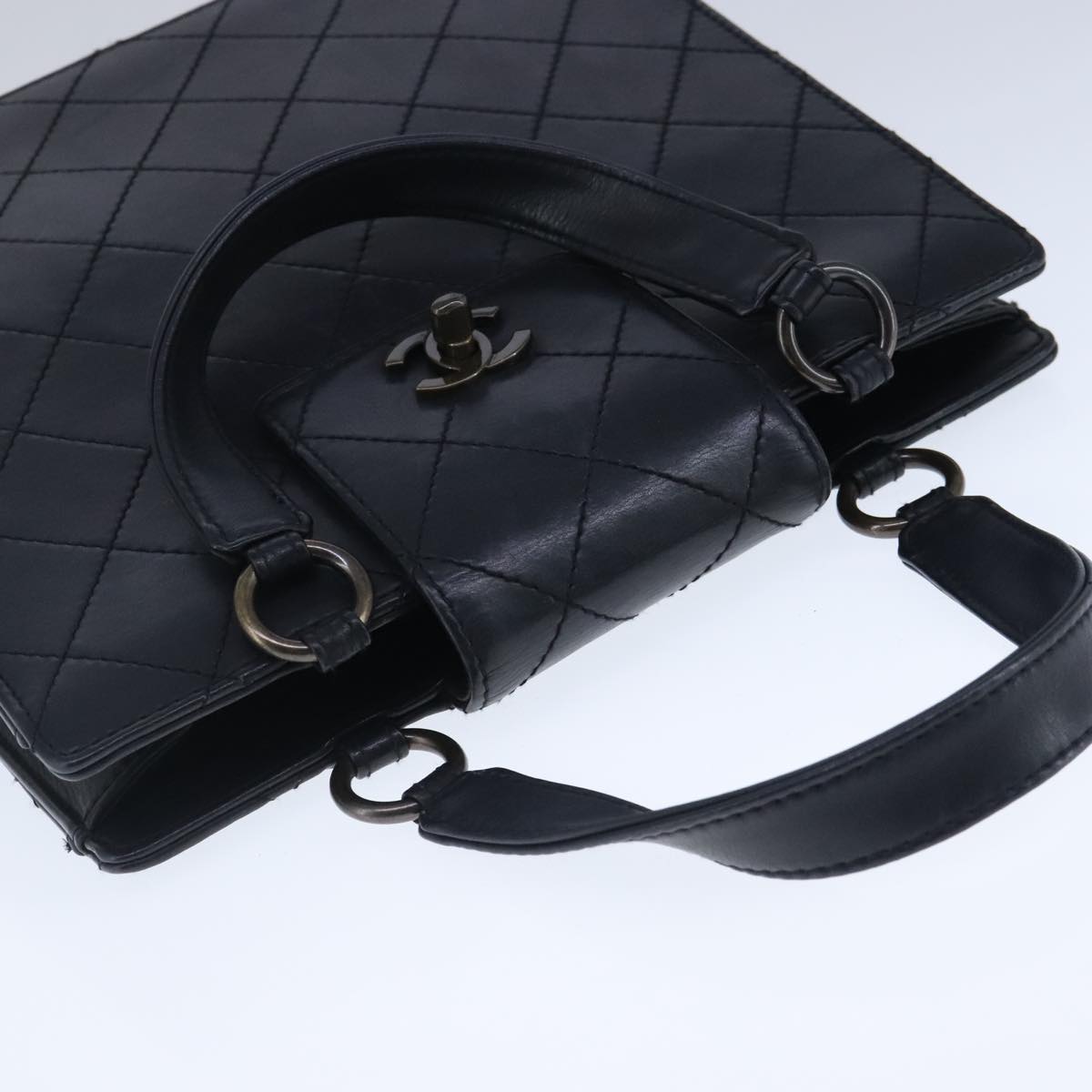 Chanel Black Leather Coco Mark