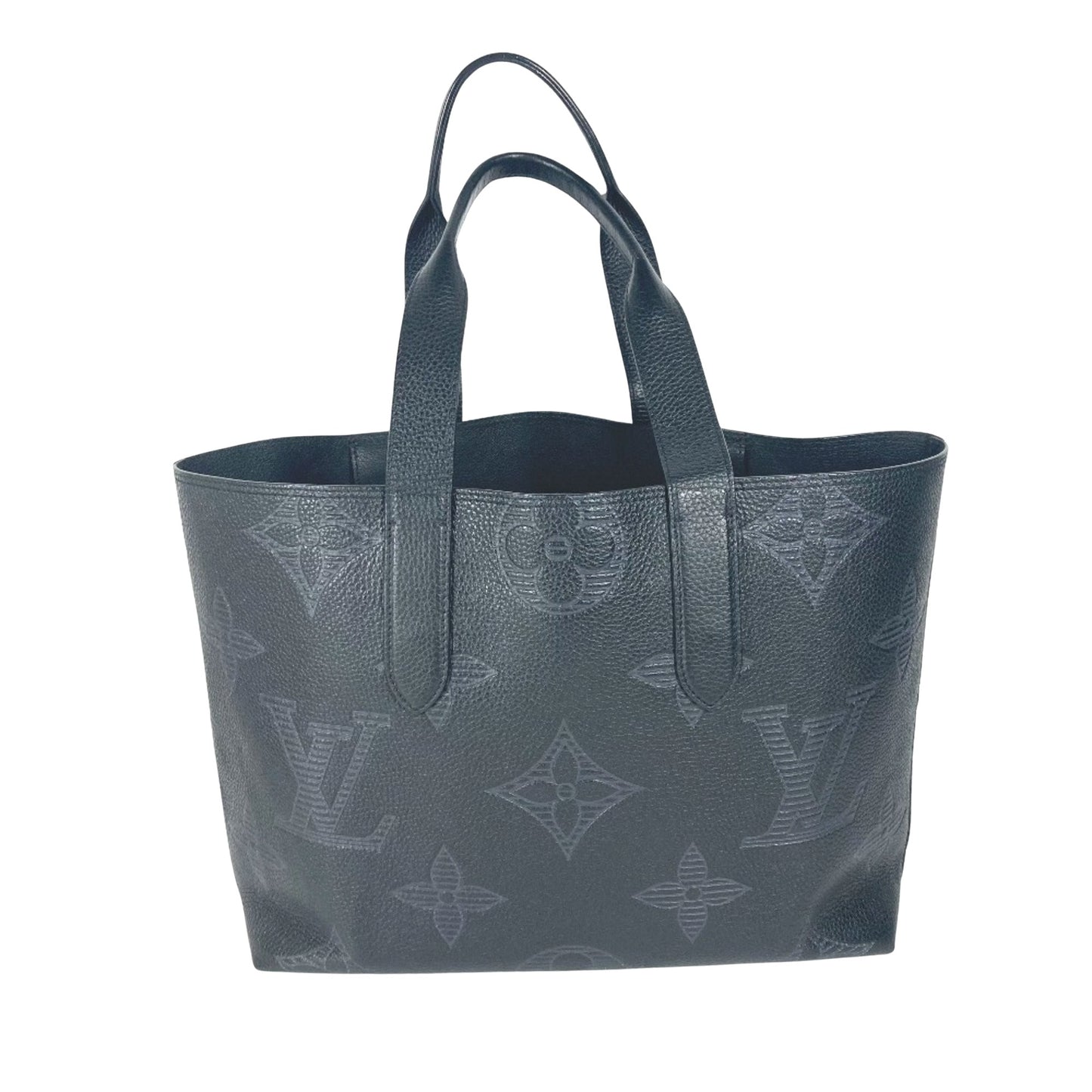 Louis Vuitton Black Leather Cabas Voyage