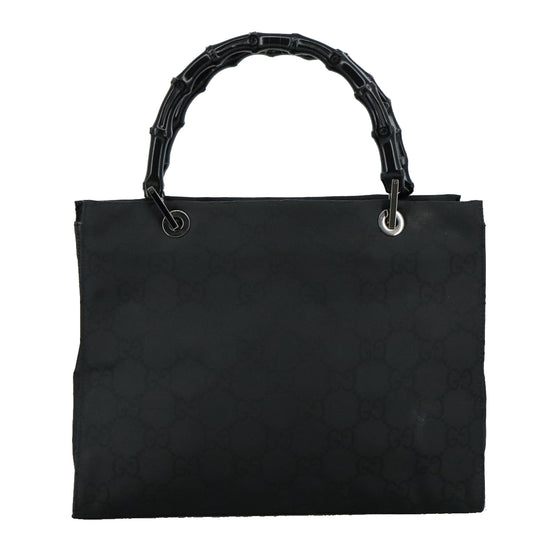 Gucci Black Canvas Bamboo