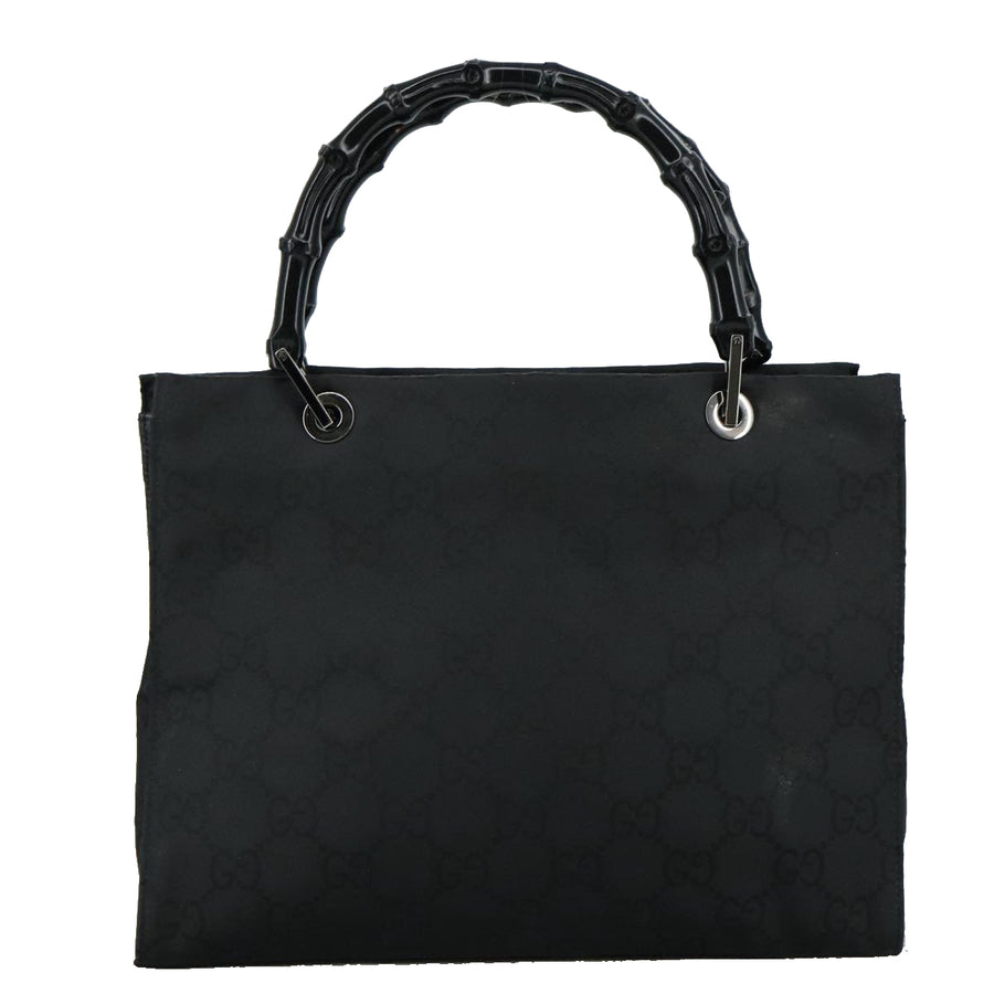 Gucci Black Canvas Bamboo