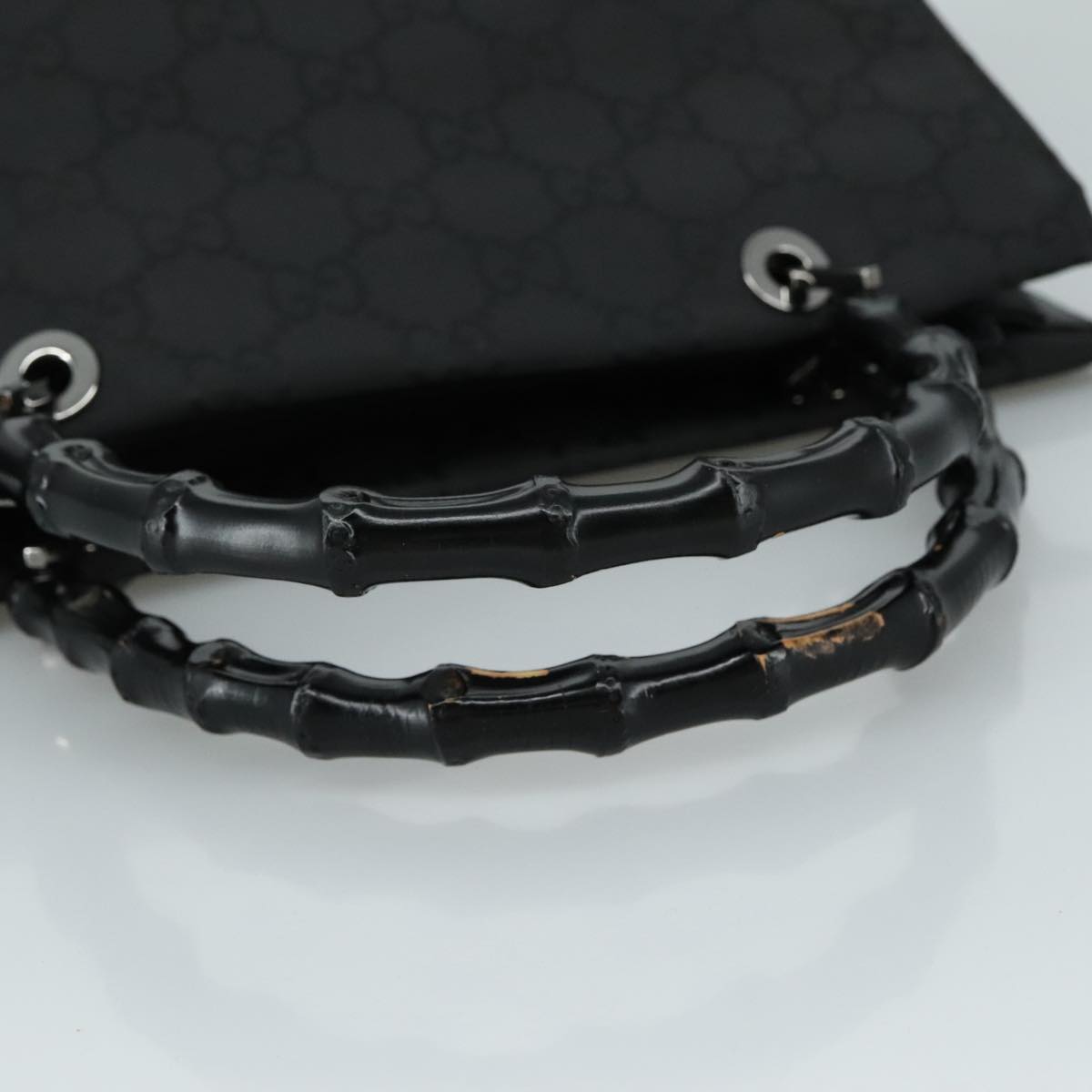 Gucci Black Canvas Bamboo