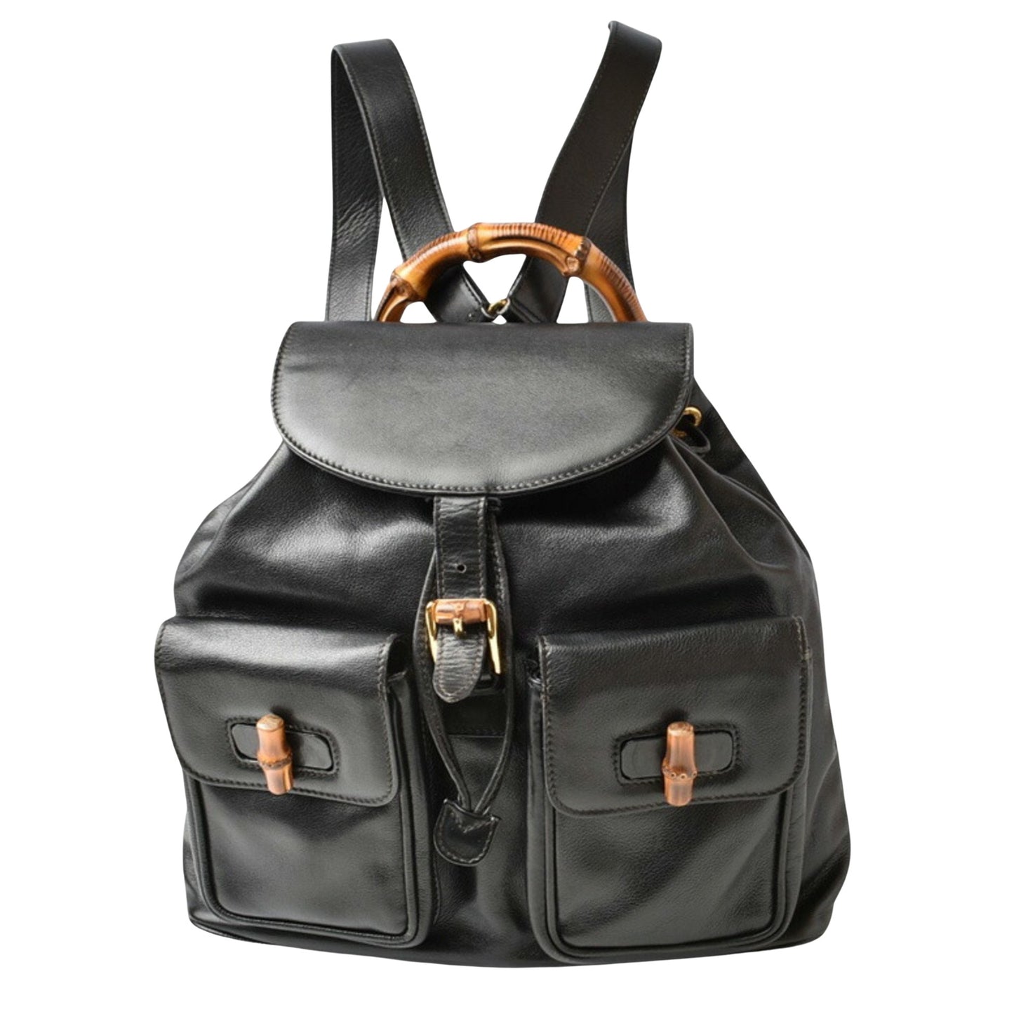 Gucci Black Leather Backpack